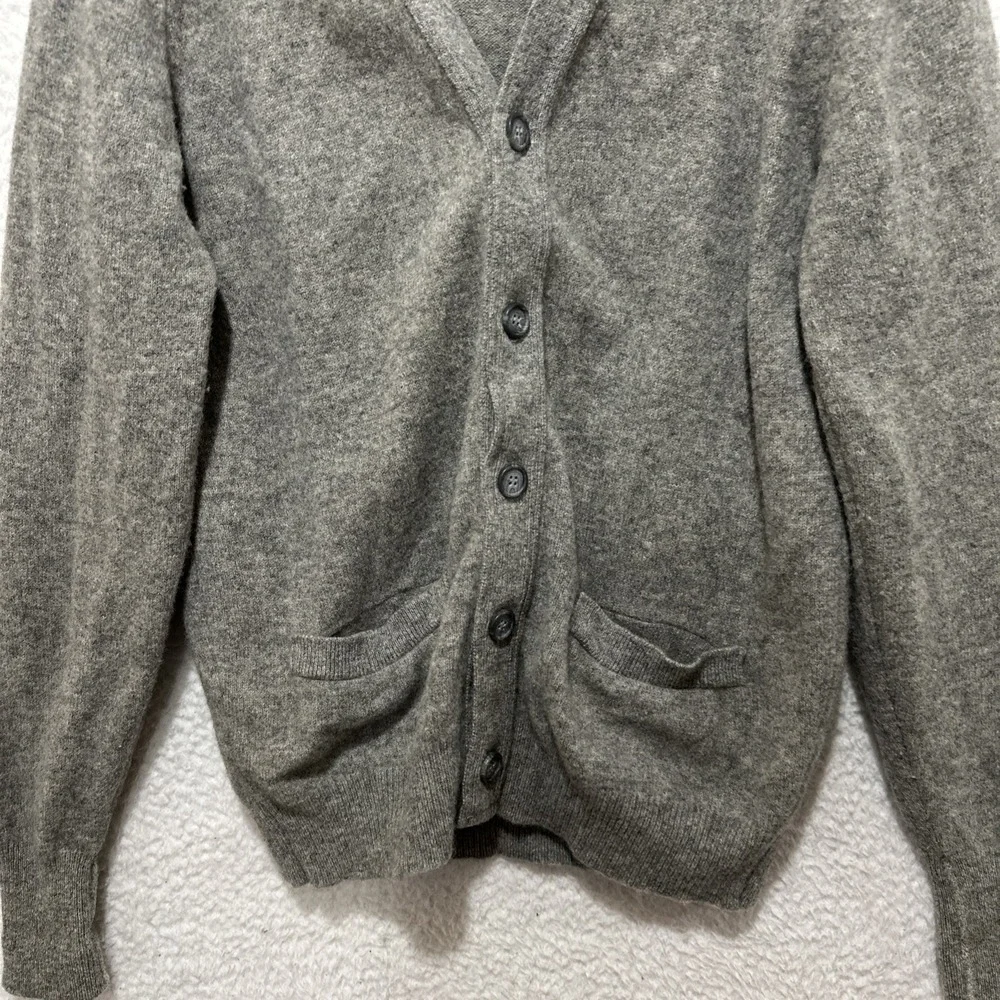 Vintage Marshall Fields Men's Cardigan Size L‎ Gray 100% Lambswool Made In USA